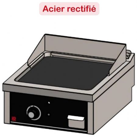 Plaque à snacker de table professionnelle à gaz en acier rectifié 10 kW - 600x750x410 mm
