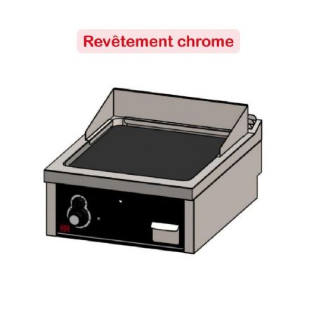 Plaque à snacker de table professionnelle à gaz chromée 10 kW - 600x750x410 mm