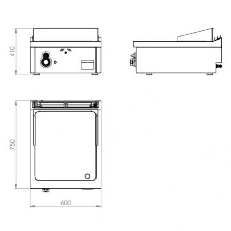 Plaque à snacker pro profondeur 750 Gaz à poser 16 kW - Hr Fainca - FT7506SCR
