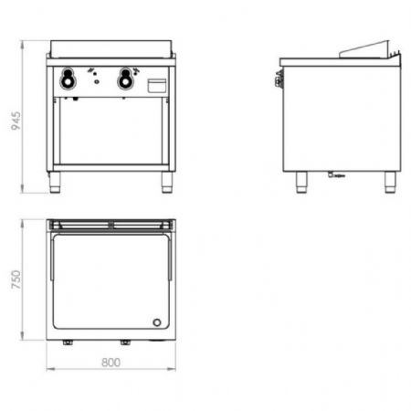 Plaque à snacker pro profondeur 750 Gaz 24 kW - Hr Fainca - FT7508ECR
