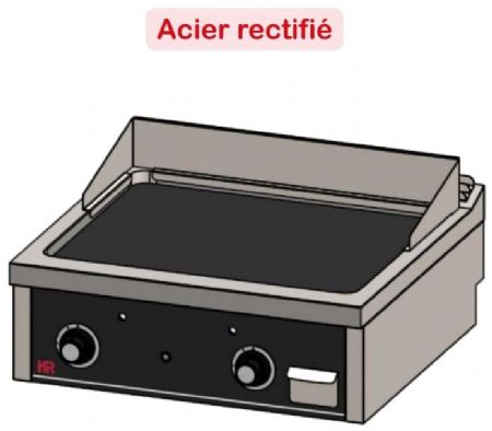 Plaque à snacker de table professionnelle à gaz en acier rectifié 15,5 kW - 800x750x410 mm