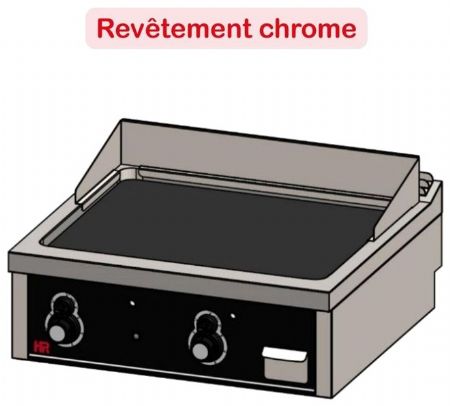 Plaque à snacker de table professionnelle à gaz chromée 15,5 kW - 800x750x410 mm