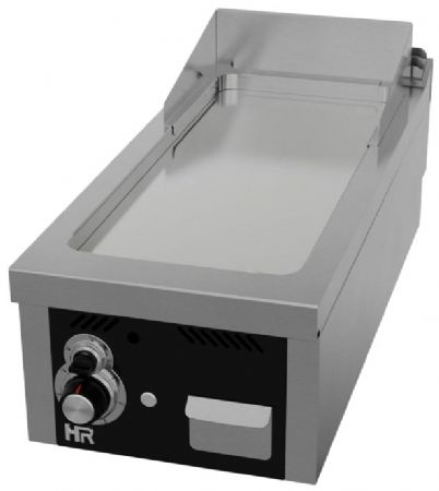 Plaque à snacker de table professionnelle à gaz chromée 8,5 kW - 400x930x410 mm