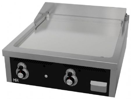 Plaque à snacker de table professionnelle à gaz chromée 20,5 kW - 800x930x410 mm