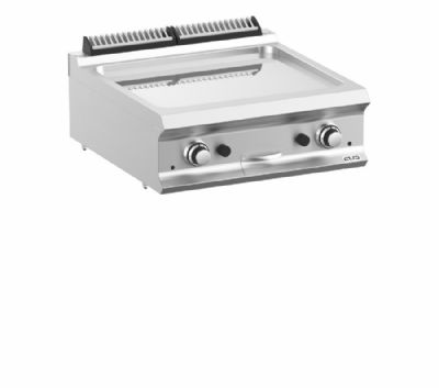 Plaque  snacker gaz  poser surface lisse chrome 630x540mm - Profndeur 700mm