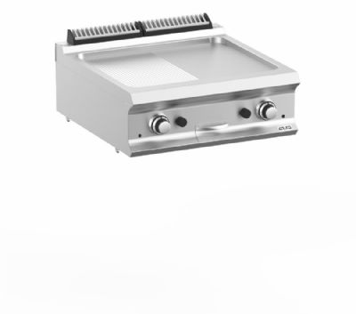 Plaque  snacker gaz  poser surface mi lisse mi rainure 630x540mm - Profndeur 700mm