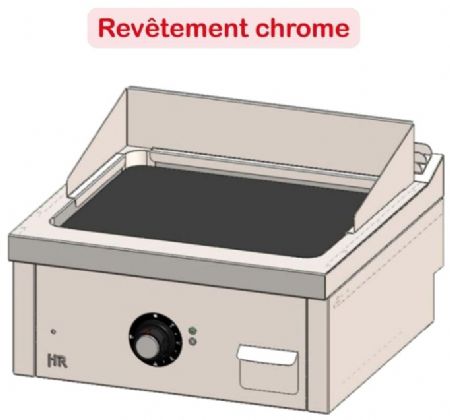 Plaque à snacker de table professionnelle électrique chromée 6,3 kW - 600x600x410 mm