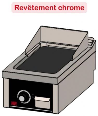 Plaque à snacker de table professionnelle électrique chromée 4,5 kW - 400x750x410 mm