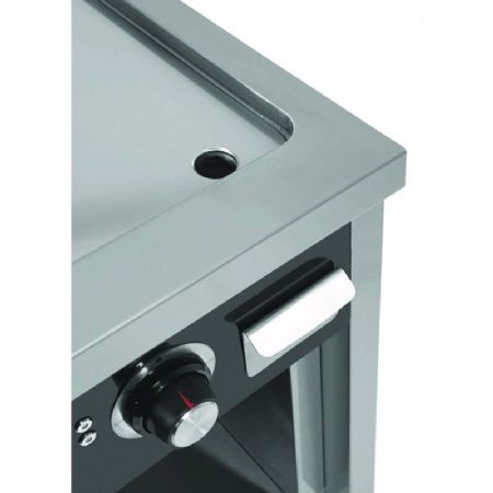 Plaque à snacker professionnelle électrique sur placard ouvert chromée 6,6 kW - 600x750x945 mm
