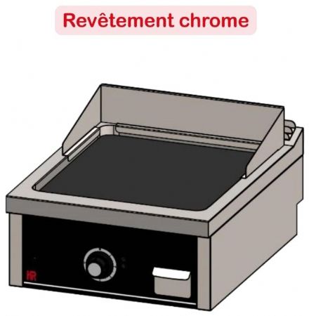 Plaque à snacker de table professionnelle électrique chromée 6,6 - 600x750x410 mm