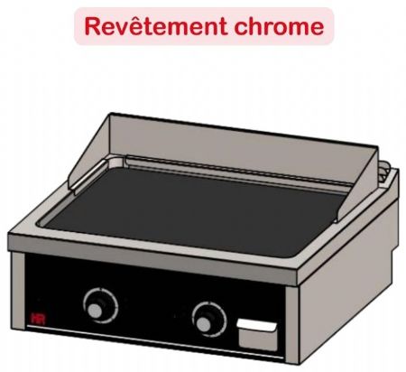 Plaque à snacker de table professionnelle électrique chromée 9 kW - 800x750x410 mm