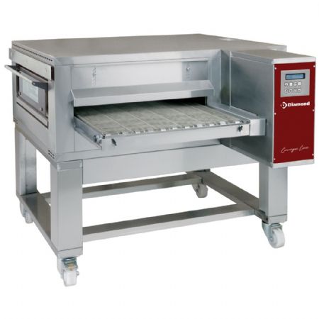 Four à Pizzas convoyeur gaz translation ventilé bande 650 mm rendement 155 pizzas/h - Diamond Promo - FTGV65/110-N