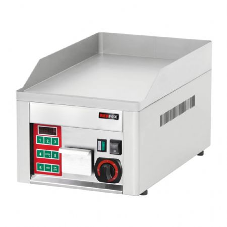 Plaque à snacker électrique de comptoir surface lisse en chrome