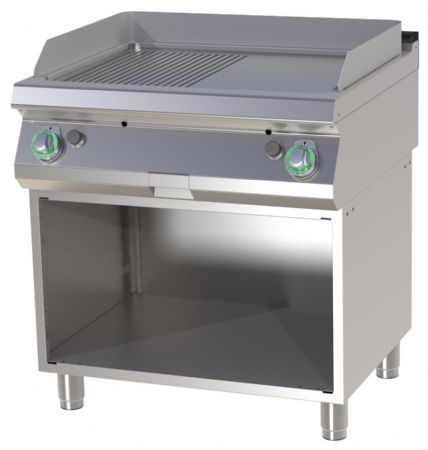 Plaque à snacker lisse/rainurée sur placard ouvert à gaz 14 kW - RM Gastro - FTHR 780 G