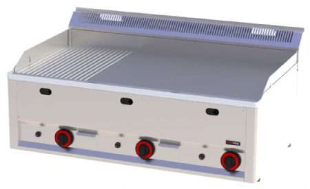 Plaque à snacker lisse/rainurée à gaz 12 kW - Redfox - FTHR 90 GL