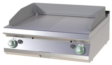 Plaque à snacker lisse/rainurée chromée à gaz 14 kW - RM Gastro - FTHRC 708 G