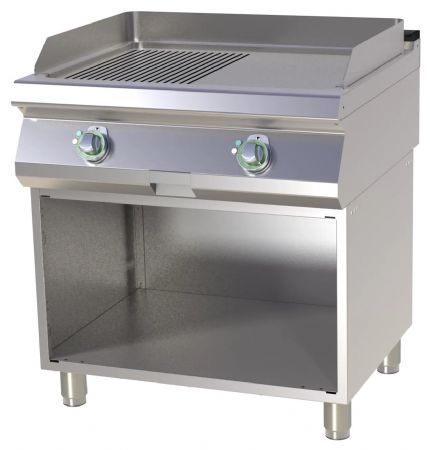 Plaque à snacker chromée lisse/rainurée avec placard triphasé 9 kW - RM Gastro - FTHRC 780 E Plaque à snacker chromée lisse/rainurée avec placard triphasé 9 kW - RM Gastro - FTHRC 780 E