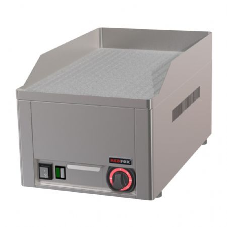 Plaque à snacker électrique de comptoir surface chromée striée - 3 kW