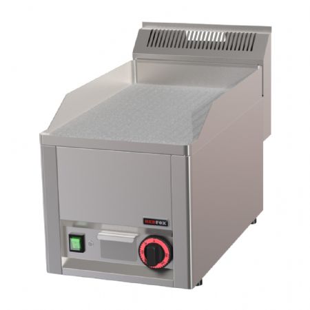 Plaque à snacker électrique de comptoir surface chromée striée - 3 kW