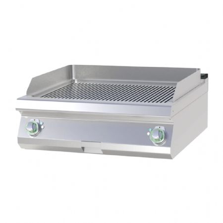 Plaque à snacker pro électrique à poser plaque nervurée chromée 56x77 cm Plaque à snacker pro électrique à poser plaque nervurée chromée 56x77 cm