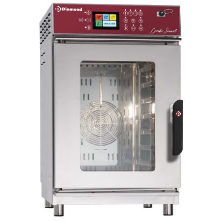 Four mixte professionnel vapeur convection électrique 7 niveaux GN 1/1 écran tactile et auto-nettoyage - Diamond Promo - FVS-711/TS