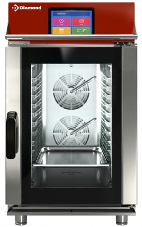 Four professionnel à convection vapeur électrique GN1/1 écran tactile auto-nettoyant - Diamond Promo - FVS10-711/CTS