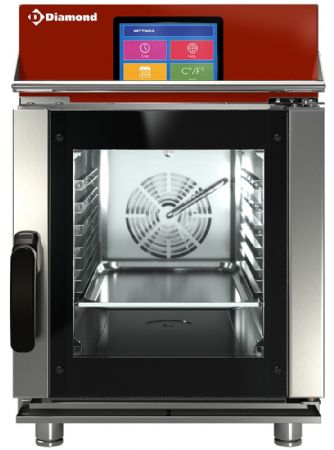 Four professionnel vapeur convection électrique commandes tactile auto-nettoyant GN1/1 - Diamond Promo - FVS6-411/CTS
