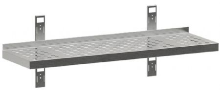 Étagère murale inox avec 2 consoles réglables et 2 crémaillères 1000x300x40 mm - Diamond - G103-SE3