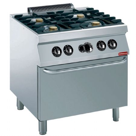 Fourneau profondeur 700 4 feux gaz avec four GN 2/1 - Diamond - G17/4BF8-N Fourneau profondeur 700 4 feux gaz avec four GN 2/1 - Diamond - G17/4BF8-N
