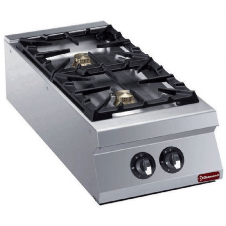 Fourneau profondeur 900 2 feux vifs gaz 2 x - Diamond - G22/2B4T-N
