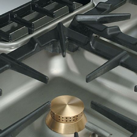 Fourneau gaz professionnel 4 feux vifs - sur four gaz GN 2/1 - gamme 900 - Diamond