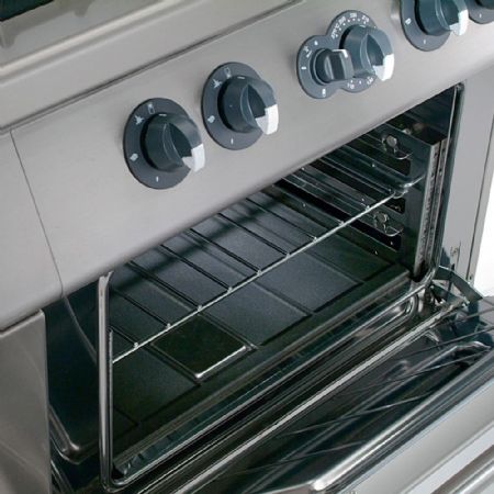 Fourneau gaz professionnel 4 feux vifs - sur four gaz GN 2/1 - gamme 900 - Diamond