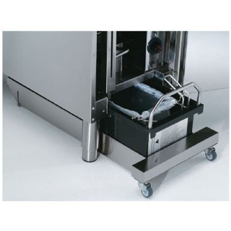 Friteuse gaz 1 cuve en Y 23 litres sur meuble avec commandes digitales et filtrage auto de l'huile