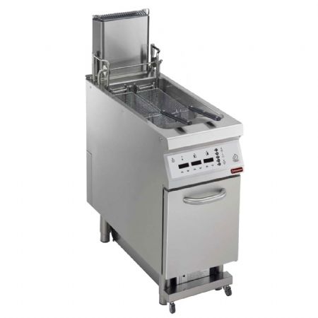Friteuse cuisine pro profondeur 900 gaz sur armature filtrage automatique de l'huile, relevage automatique et cuisson automatique, numérique, cuve 23 litres - Diamond - G22/F23CFSA4-AC