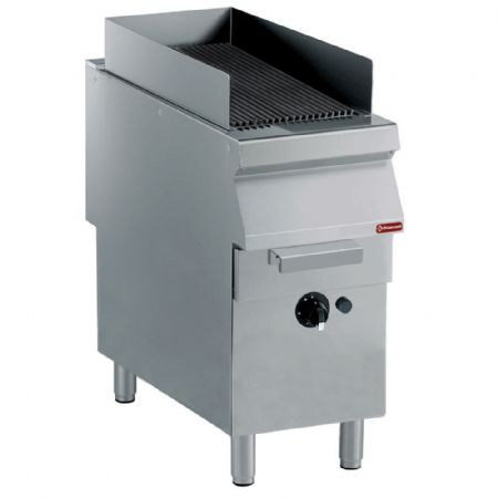 Grill pierre de lave profondeur 900 vapeur gaz sur piétement avec grille en fonte 400x900x850/920 mm - Diamond - G22/GPLP4-NE