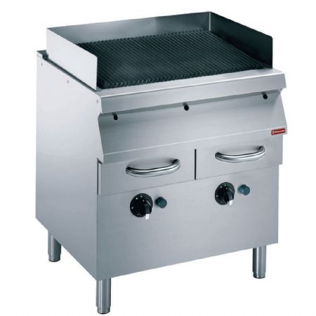 Grill pierre de lave profondeur 900 sur piétement avec grille en fonte Gaz 800x900x850/920 mm - Diamond - G22/GPLP8-NE