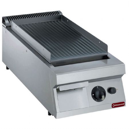 Plaque à snacker pro profondeur 900 gaz rainurée - Diamond - G22/PR4T-NE