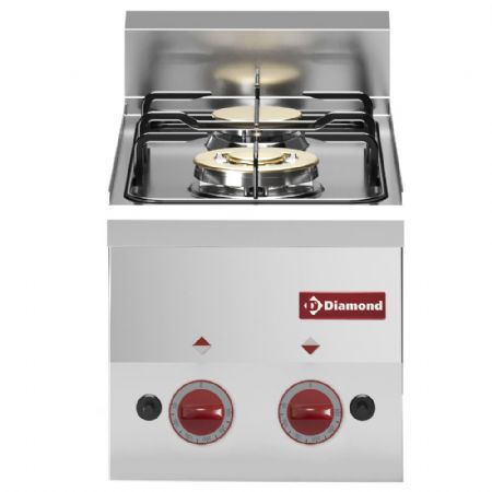 Fourneau profondeur 600 2 feux gaz - Diamond Promo - G60/2F3T-N