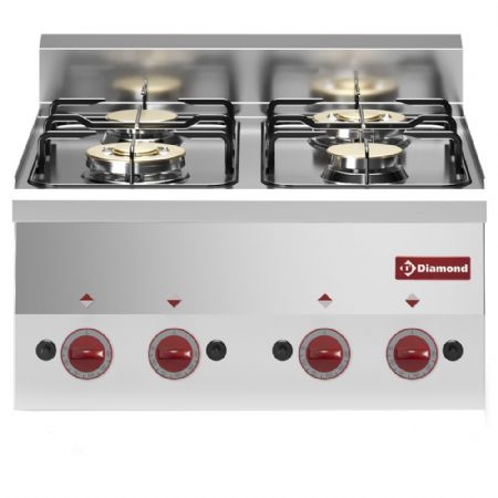 Fourneau profondeur 600 4 brûleurs gaz - Diamond Promo - G60/4F6T-N