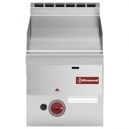 Plaque à snacker pro profondeur 600 gaz surface lisse chrome - Diamond Promo - G60/PLCD3T-N