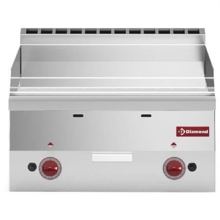 Plaque à snacker pro profondeur 600 gaz surface lisse chrome - Diamond Promo - G60/PLCD6T-N