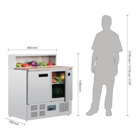 Meuble à Pizzas positif 900x700x1100 mm 288 L Monophasé - Polar - G603