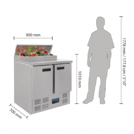 Saladette réfrigérée positive avec couvercle et capacité 5 x GN 1/6 - Polar - G604