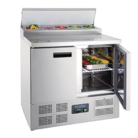 Saladette réfrigérée positive avec couvercle et capacité 5 x GN 1/6 - Polar - G604