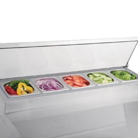 Saladette réfrigérée positive avec couvercle et capacité 5 x GN 1/6 - Polar - G604