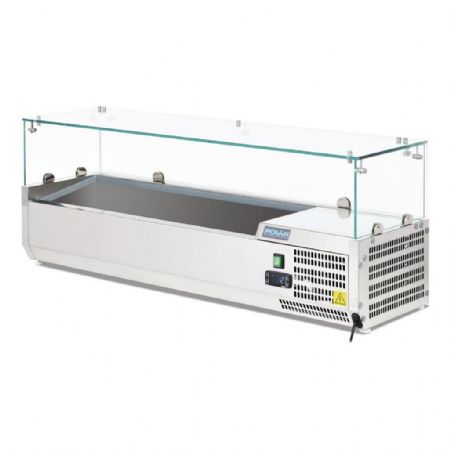 Saladette à Poser avec couvercle vitré 5 x GN 1/4 positive - Polar - G608