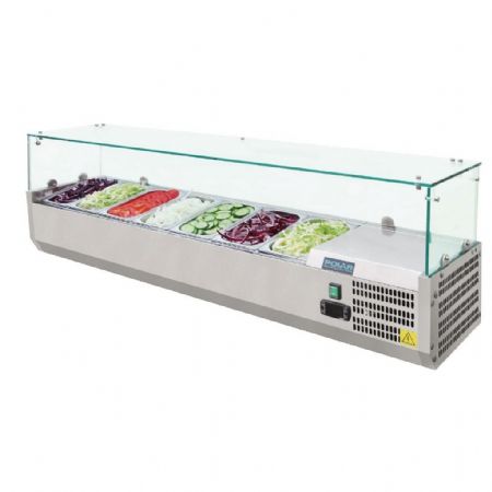 Saladette à Poser avec capacité 7 x GN 1/4 positive - Polar - G609 Saladette à Poser avec capacité 7 x GN 1/4 positive - Polar - G609