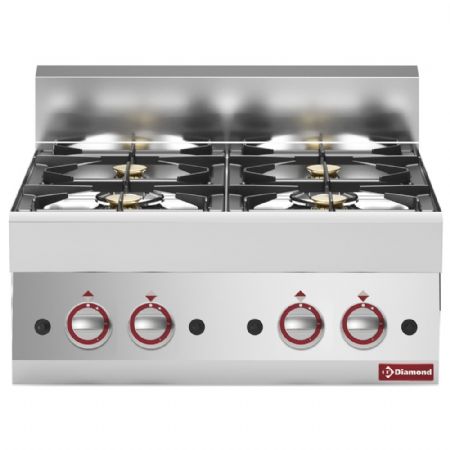 Fourneau profondeur 650 gaz 4 brûleurs - Diamond - G65/4F7T-N