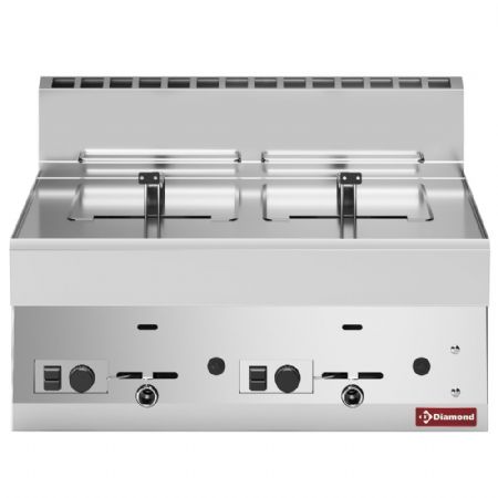 Friteuse cuisine pro profondeur 650 gaz 2 cuves 8 litres - Diamond Promo - G65/F16-7T-N Friteuse cuisine pro profondeur 650 gaz 2 cuves 8 litres - Diamond Promo - G65/F16-7T-N