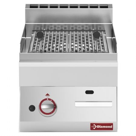Grill pierre de lave profondeur 650 gaz avec grille de cuisson en fonte 330x500 mm - Diamond - G65/GPL4T-N